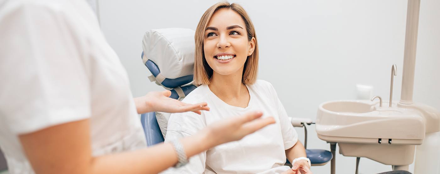 woman in a dental exam