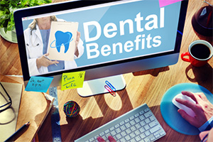 Dental insurance information on computer screen